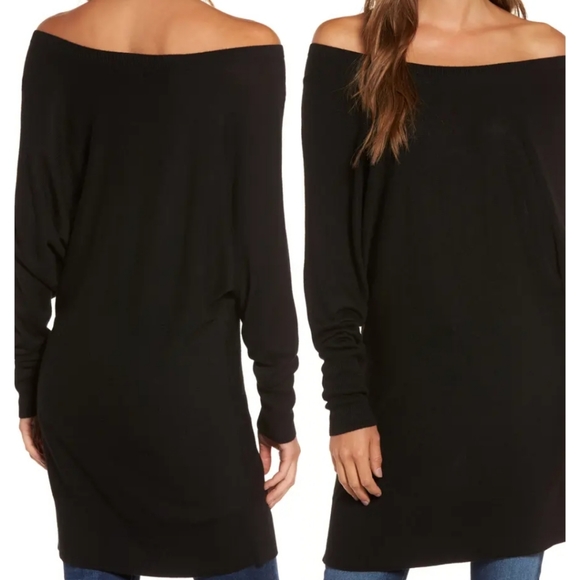 -TROUVE Off the Shoulder Sweater Tunic Tan Size Medium - Picture 2 of 10